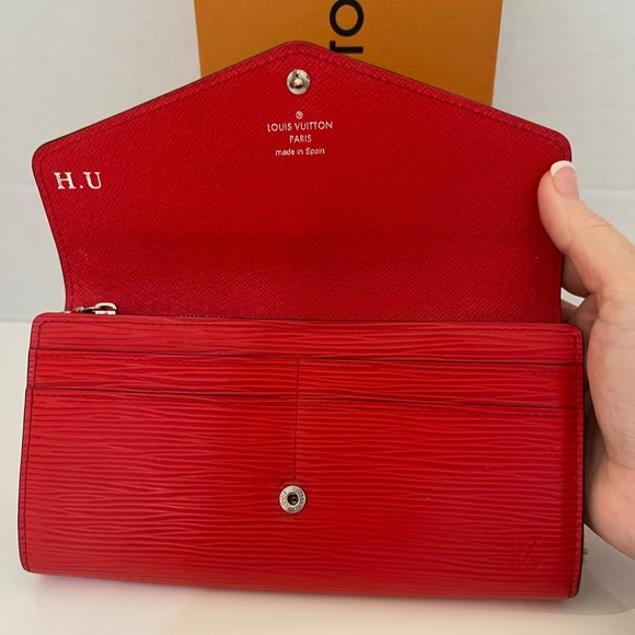 ❤️ Louis Vuitton Sarah NM Wallet Epi Leather Red - Picture 14 of 16